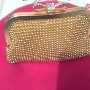 Gold clasp clutch purse